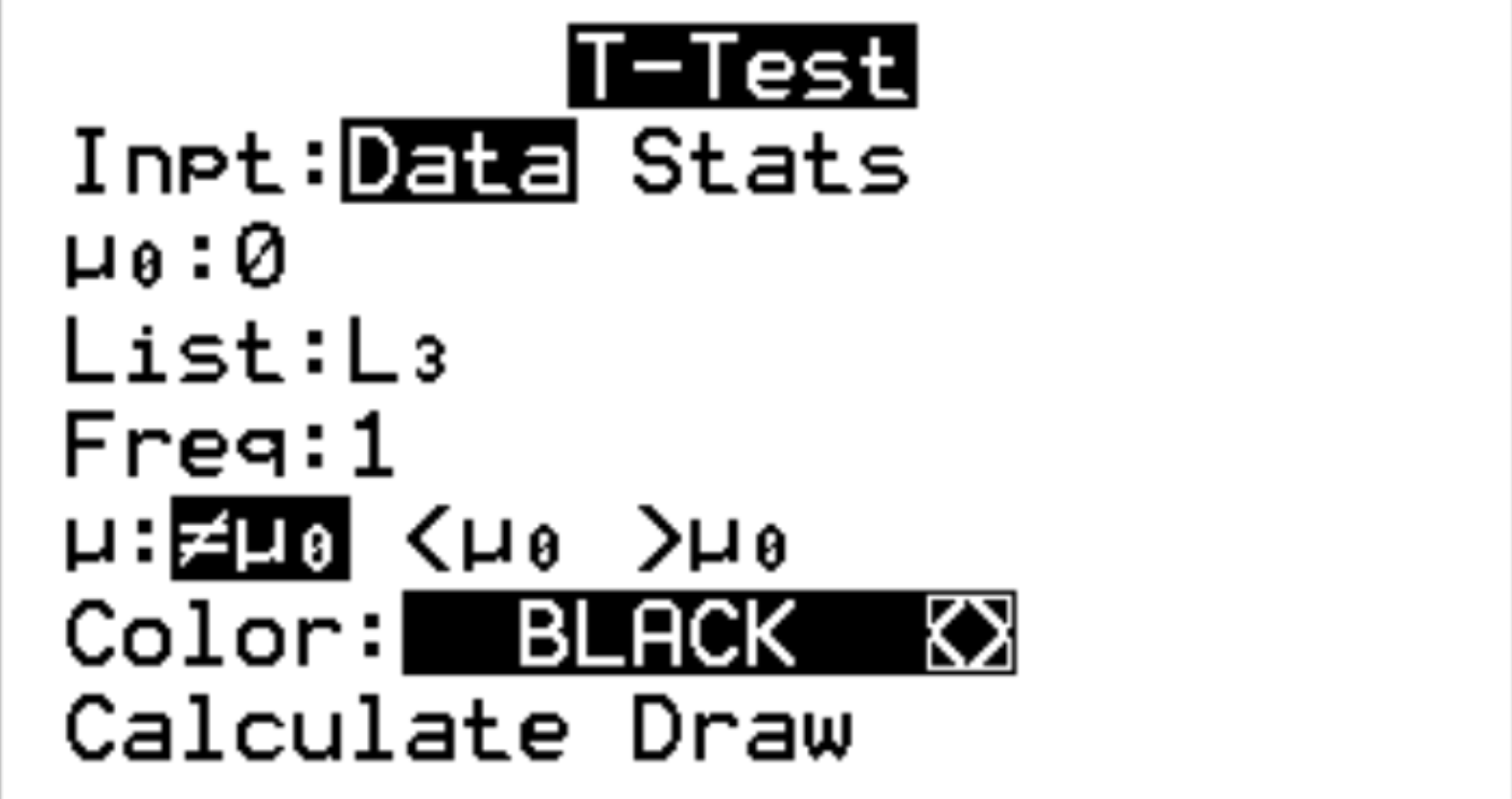 Exemple de test t apparié sur une calculatrice TI-84