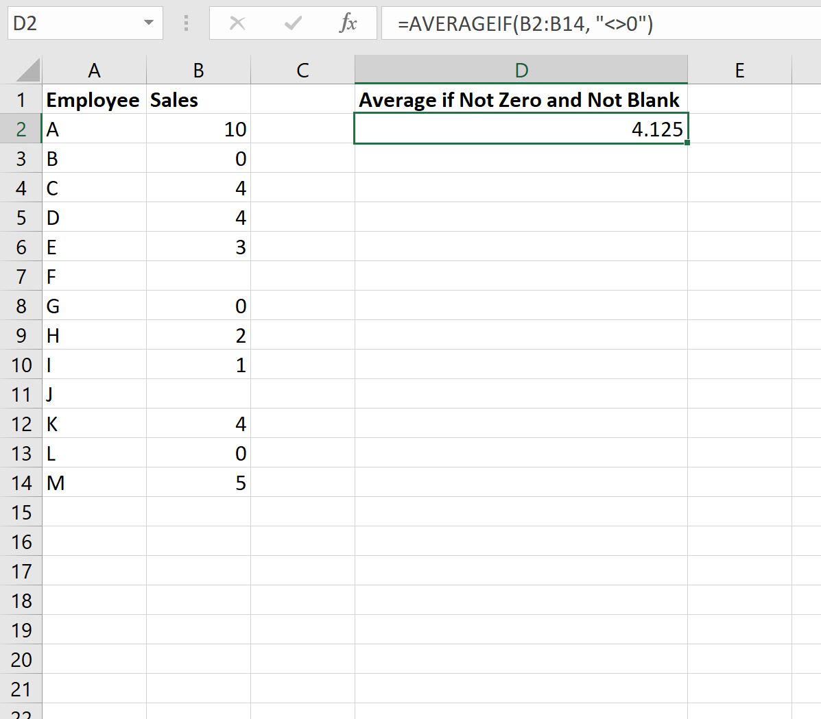 Excel calcula média, ignora zero e espaços em branco