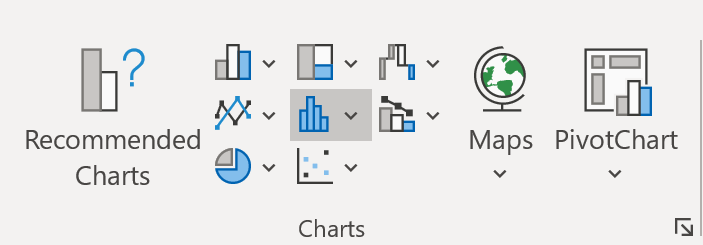 Opção de gráfico de caixa e bigode no Excel 2016