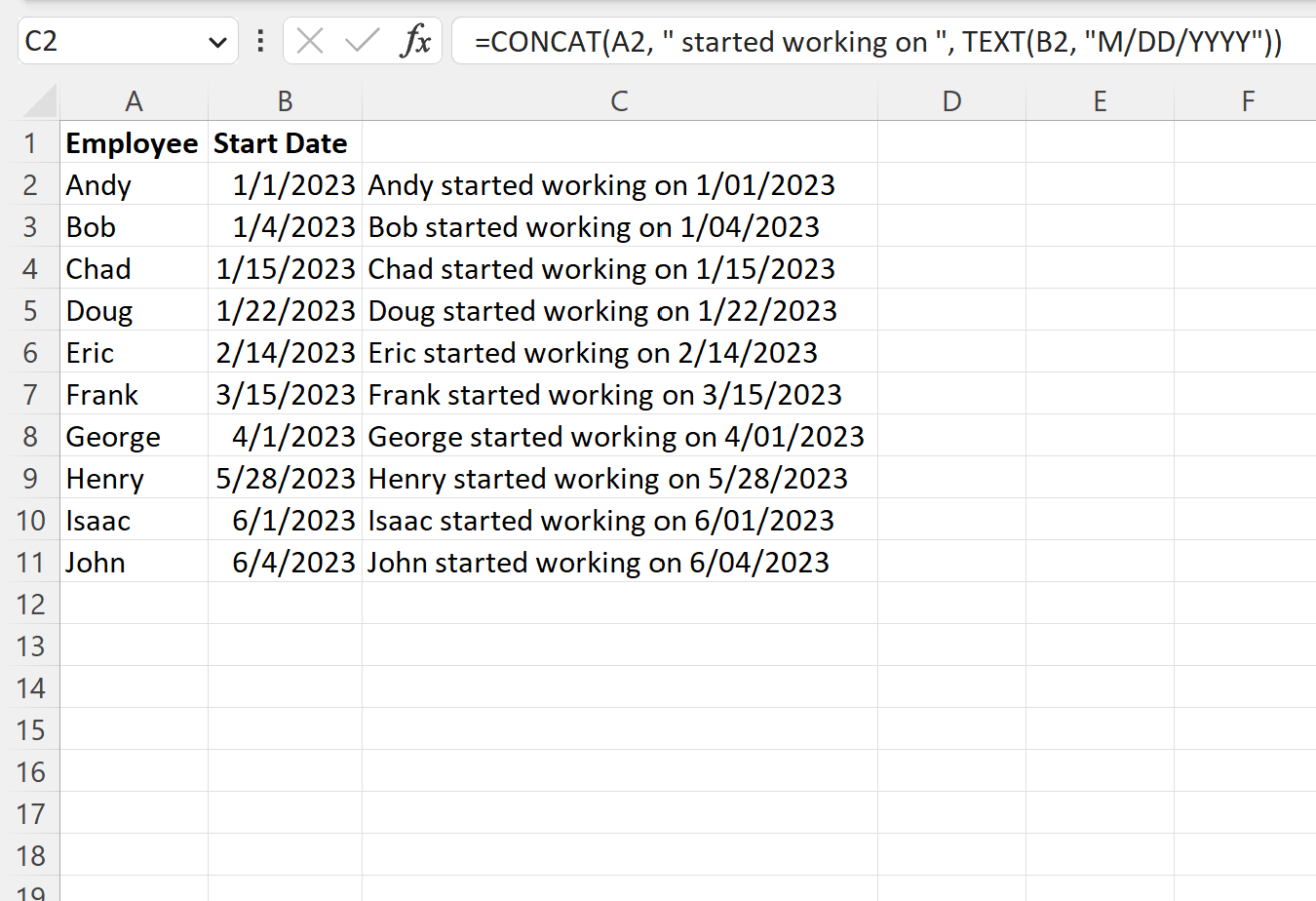 Excel menggabungkan teks dan tanggal