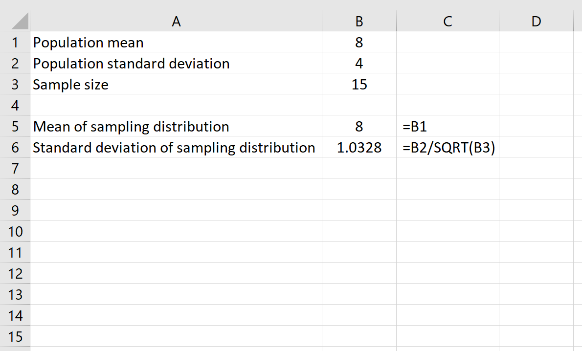 Esempio di teorema del limite centrale in Excel