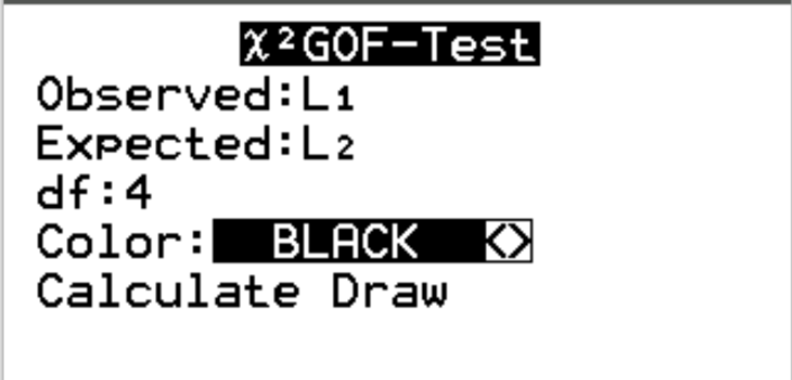 Teste de ajuste qui-quadrado em uma calculadora TI-84