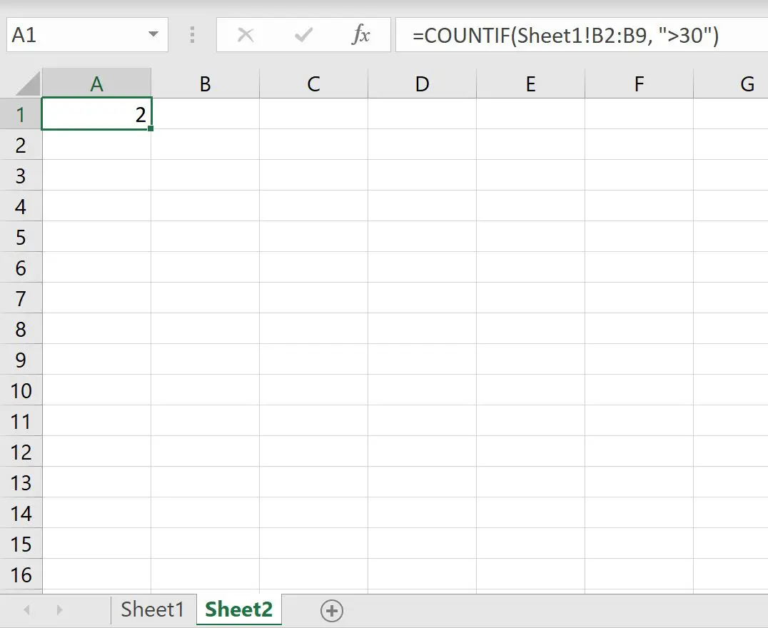 ContaSe di Excel da un altro foglio