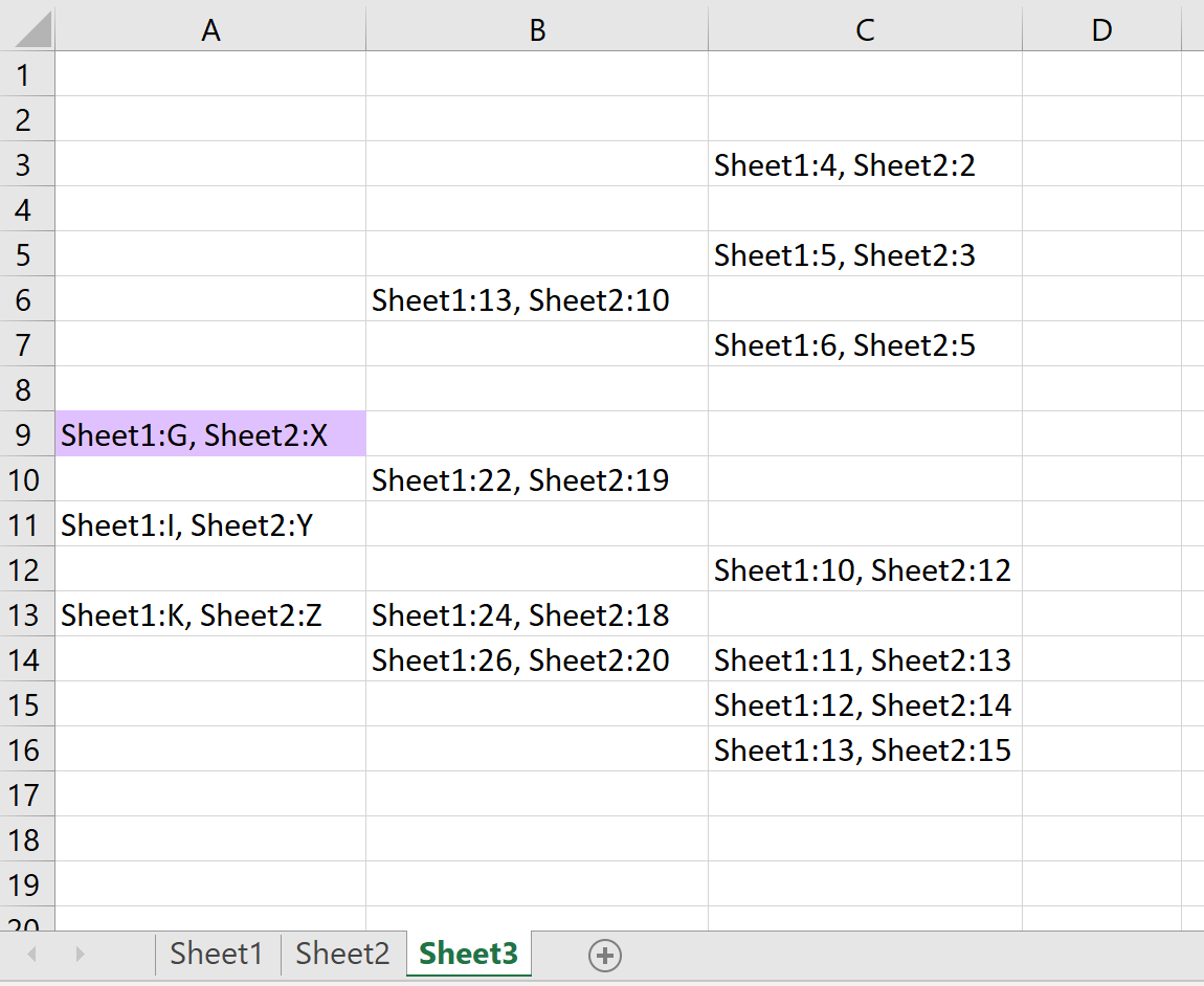Excel で 2 つのシートを比較する