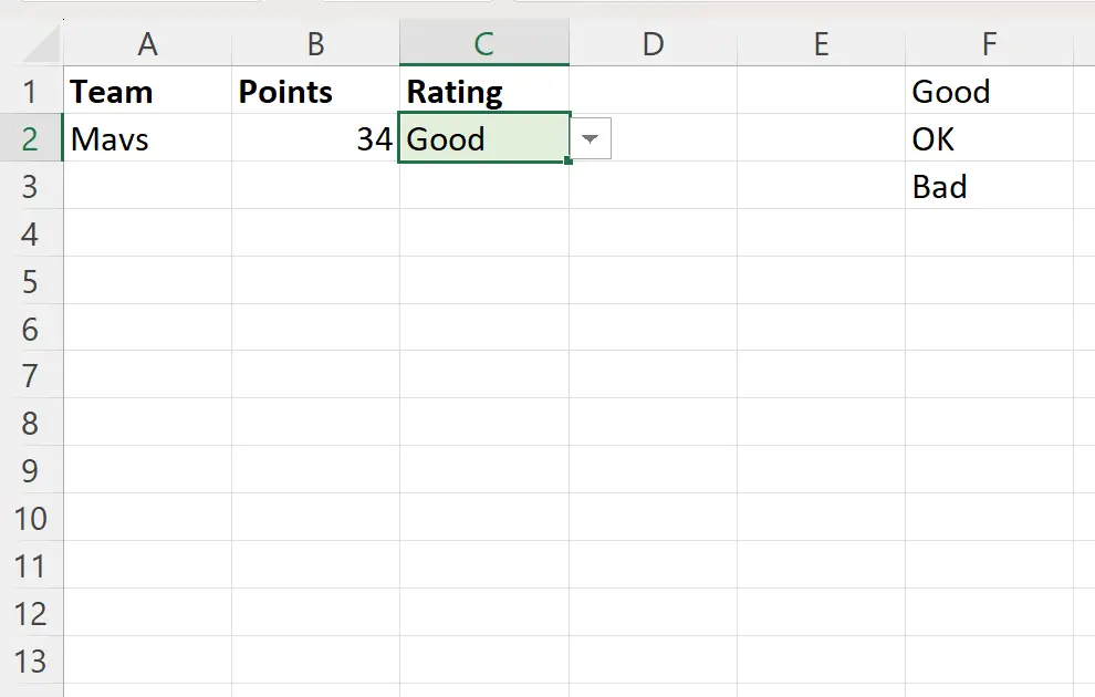 Liste déroulante Excel avec couleurs