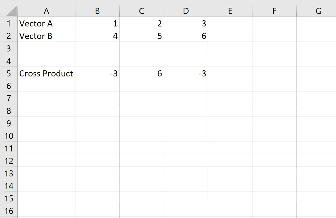 Excel の外積