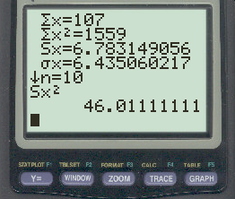 variação de amostra na calculadora TI-84