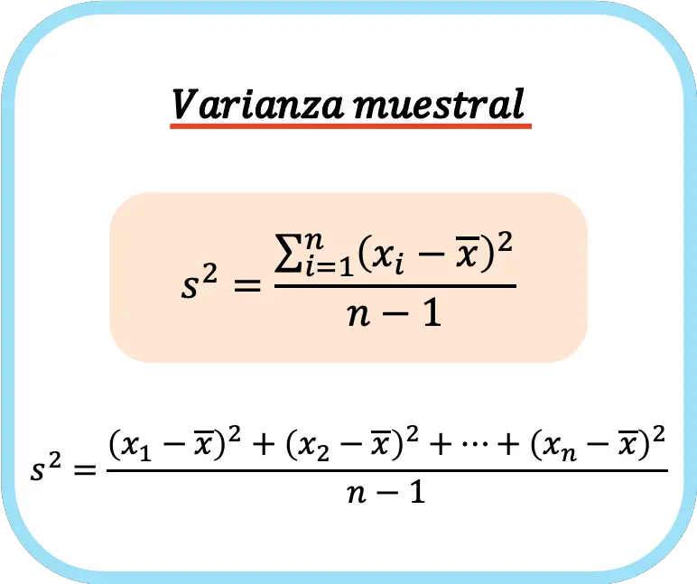 fórmula de variância amostral