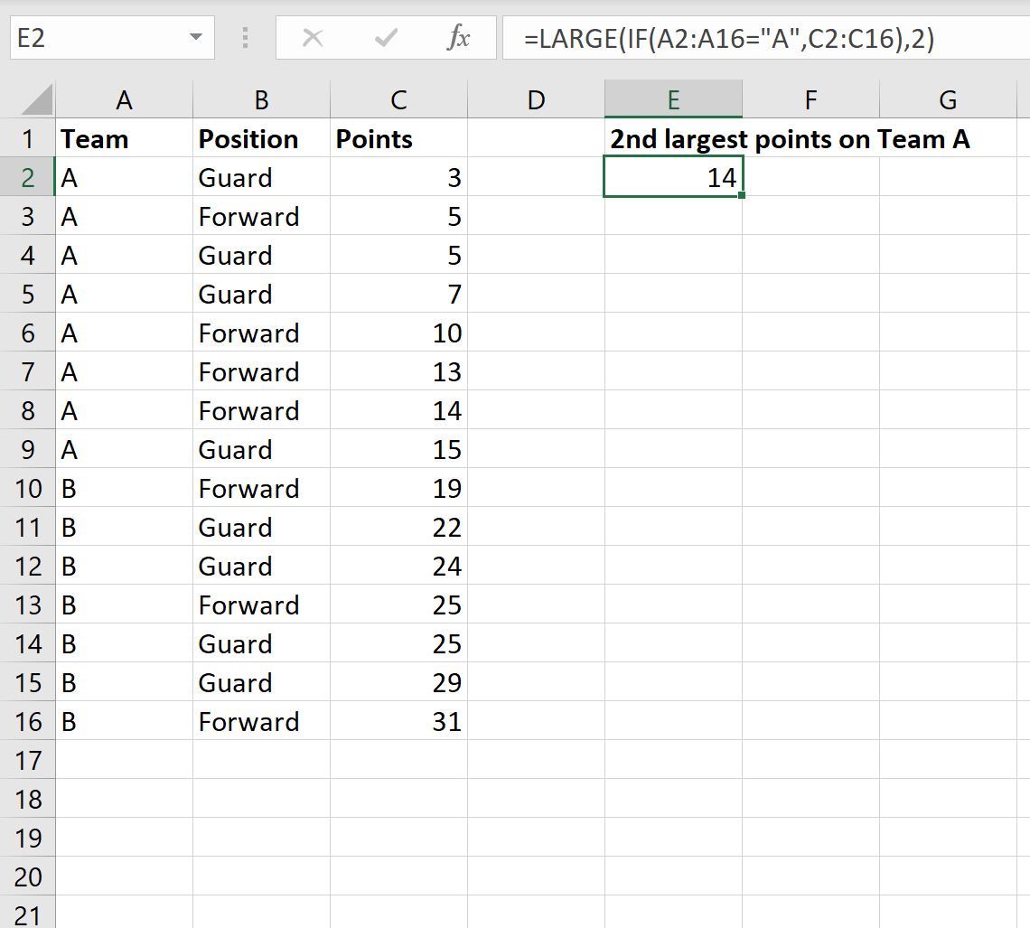 Fonction GRANDE SI dans Excel avec un seul critère