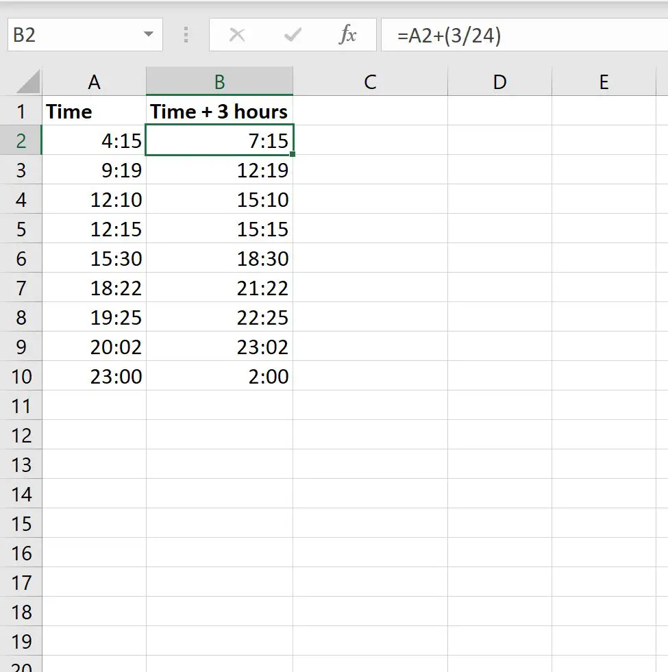 Excel adiciona horas ao tempo