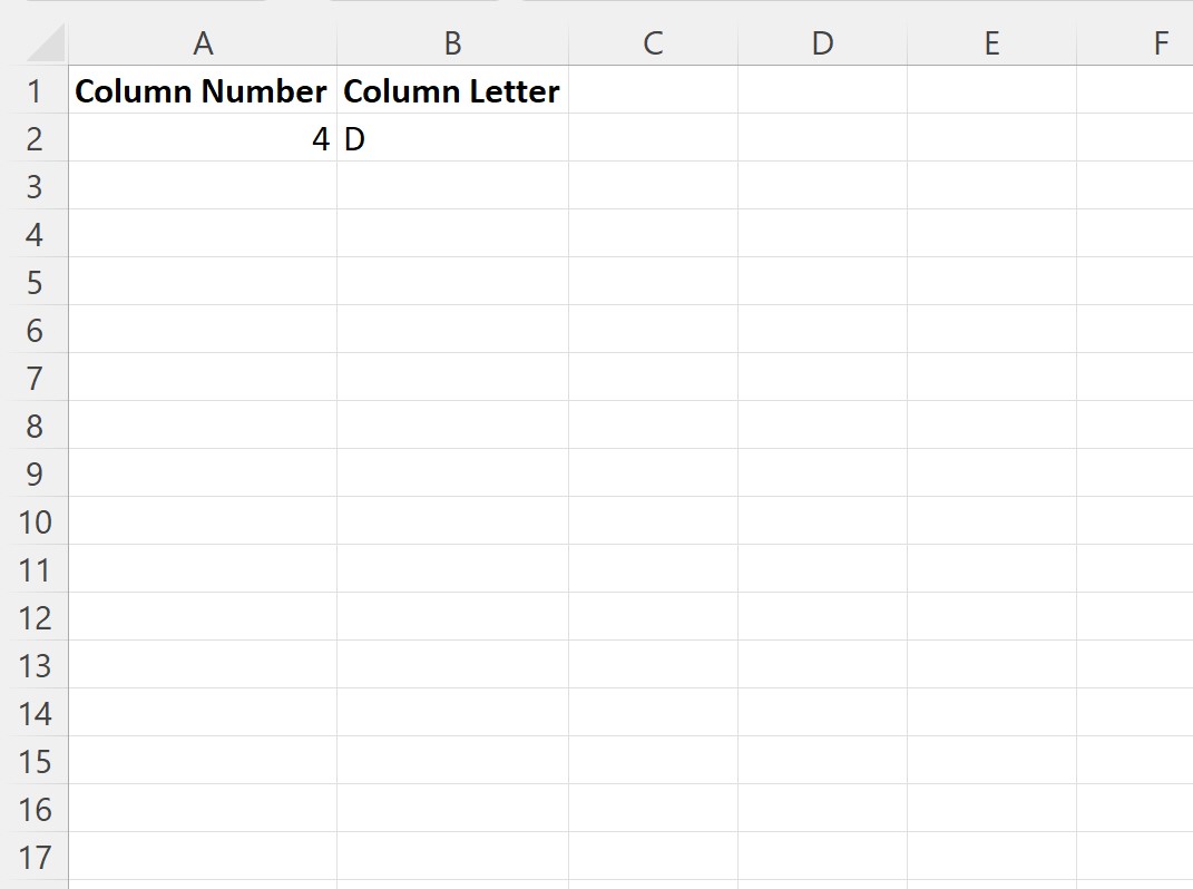 VBA convertit le numéro de colonne en lettre