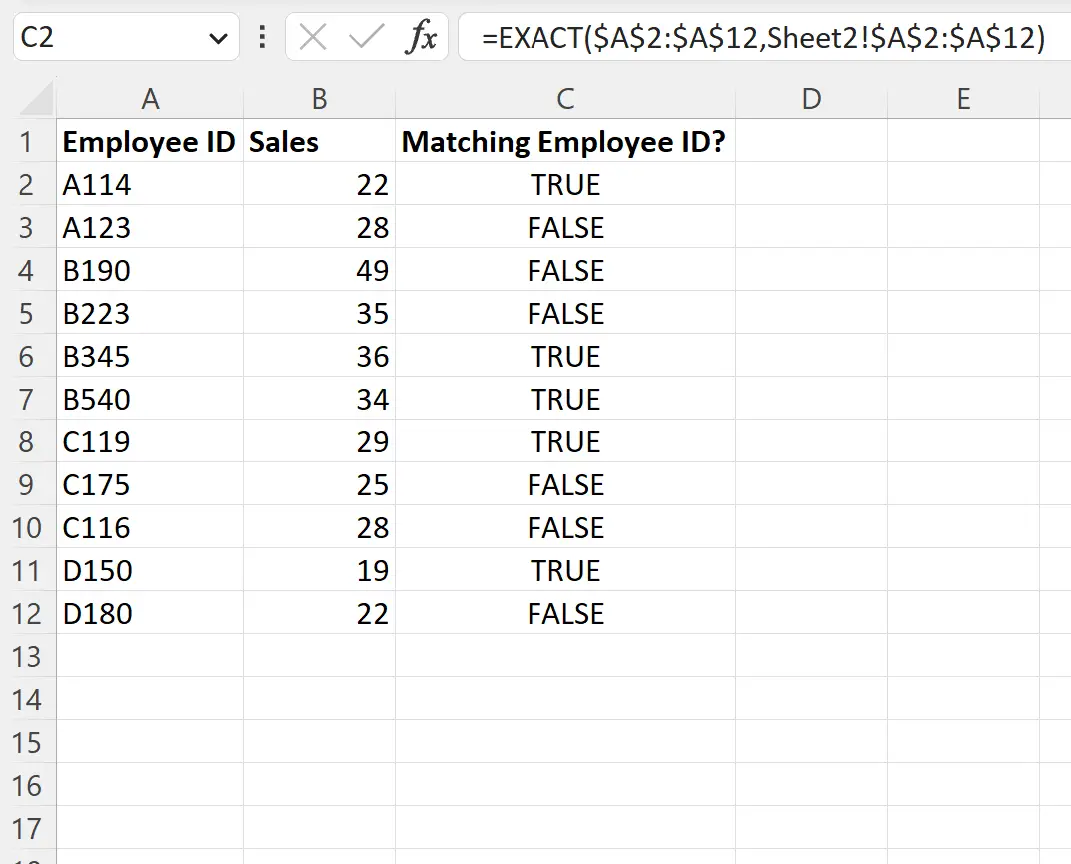 Excel trova i valori corrispondenti in due fogli di lavoro