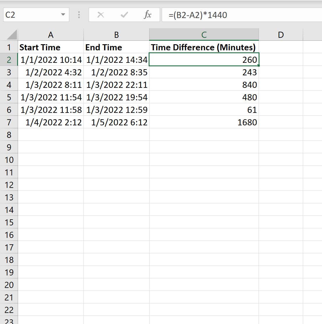 Excel Calcule A Diferen a Entre Dois Tempos Em Minutos Statorials