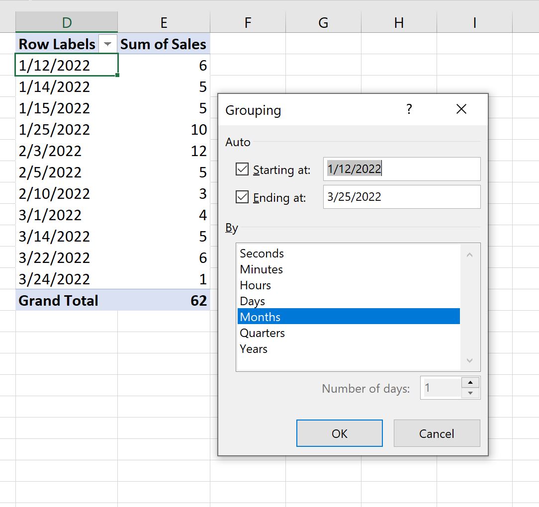 Mengelompokkan data Excel berdasarkan bulan