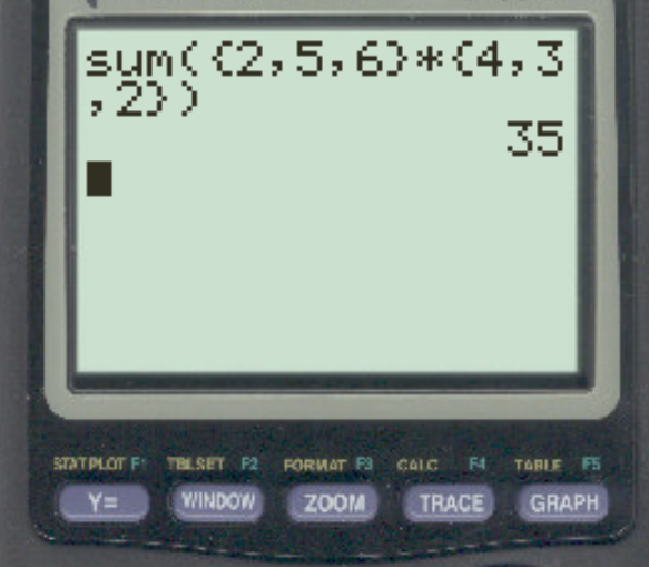 Perkalian titik pada kalkulator TI-84