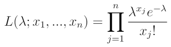 Fonction de vraisemblance de la distribution de Poisson