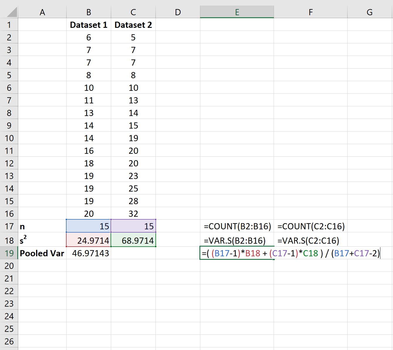 Variação agrupada no Excel