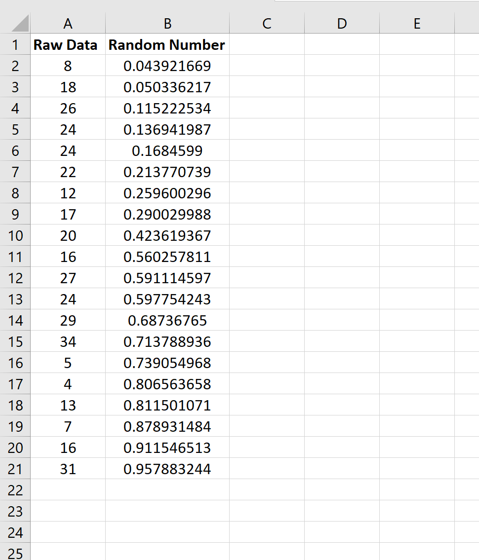 Échantillon aléatoire dans Excel