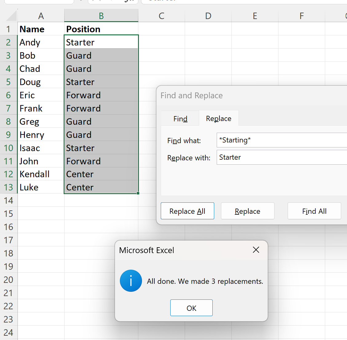 Excel remplacer si contient