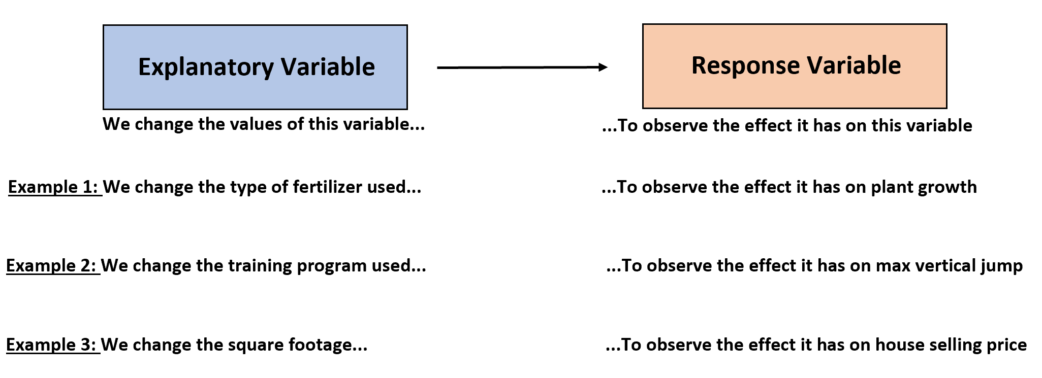 Diferenças entre variáveis explicativas e de resposta