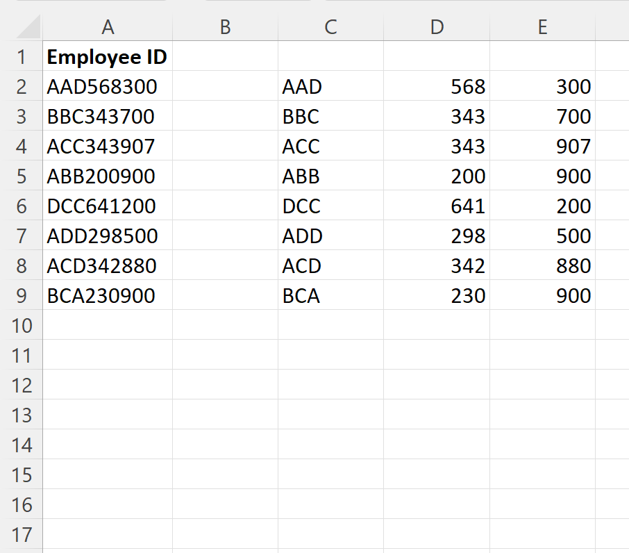 Excelは文字列を長さで分割します