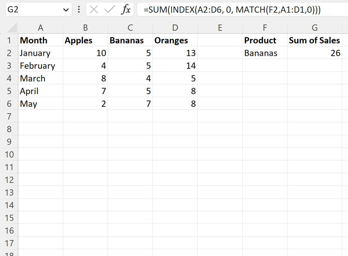 Excel SUM インデックス マッチ