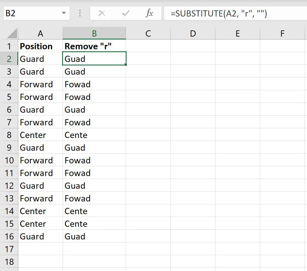 Excel从单元格中删除特定文本
