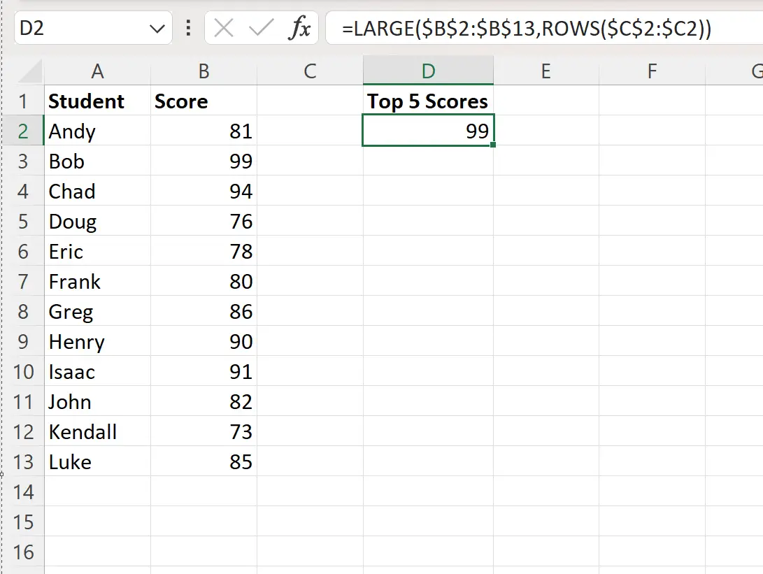 Excel Comment Trouver Les 5 Principales Valeurs Et Noms Statorials