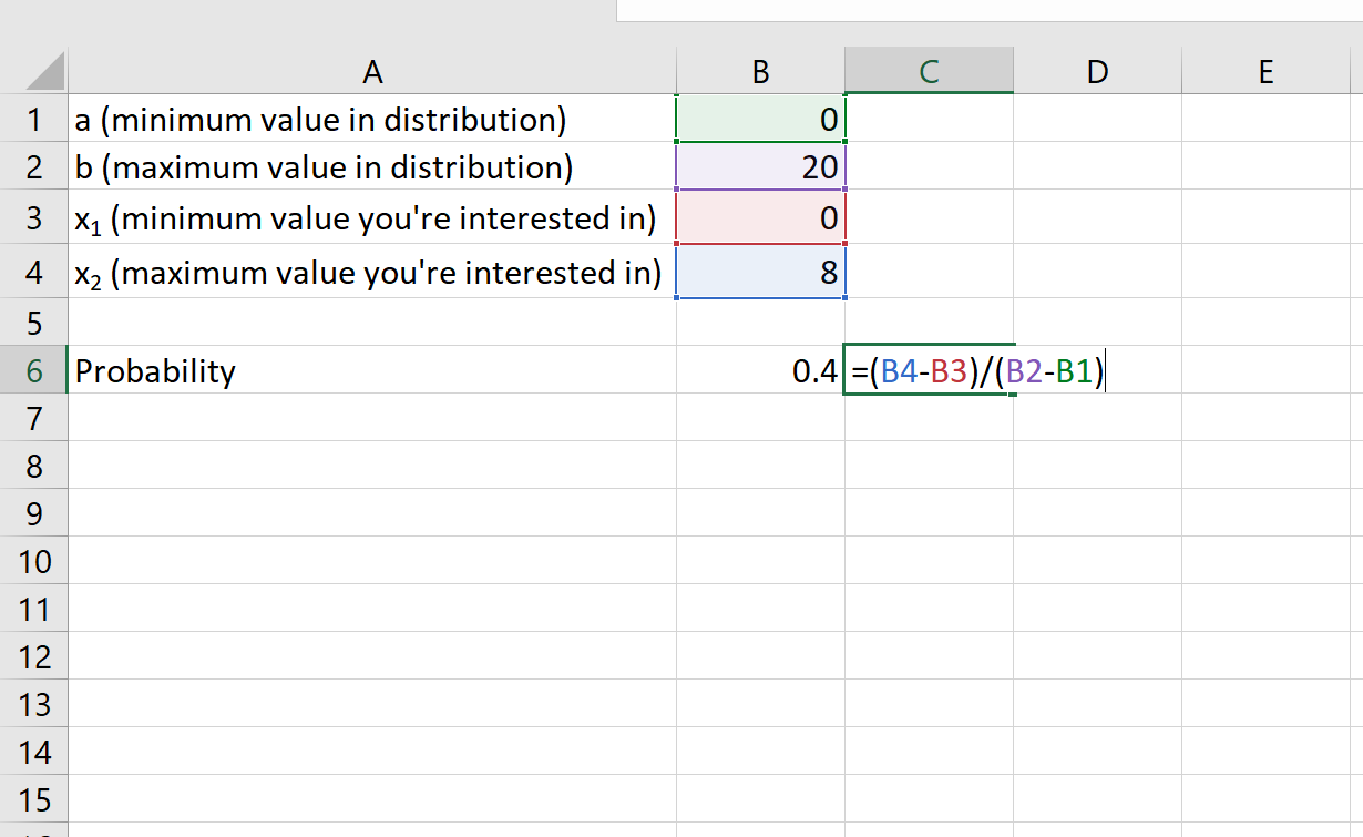 Excel での均一分布