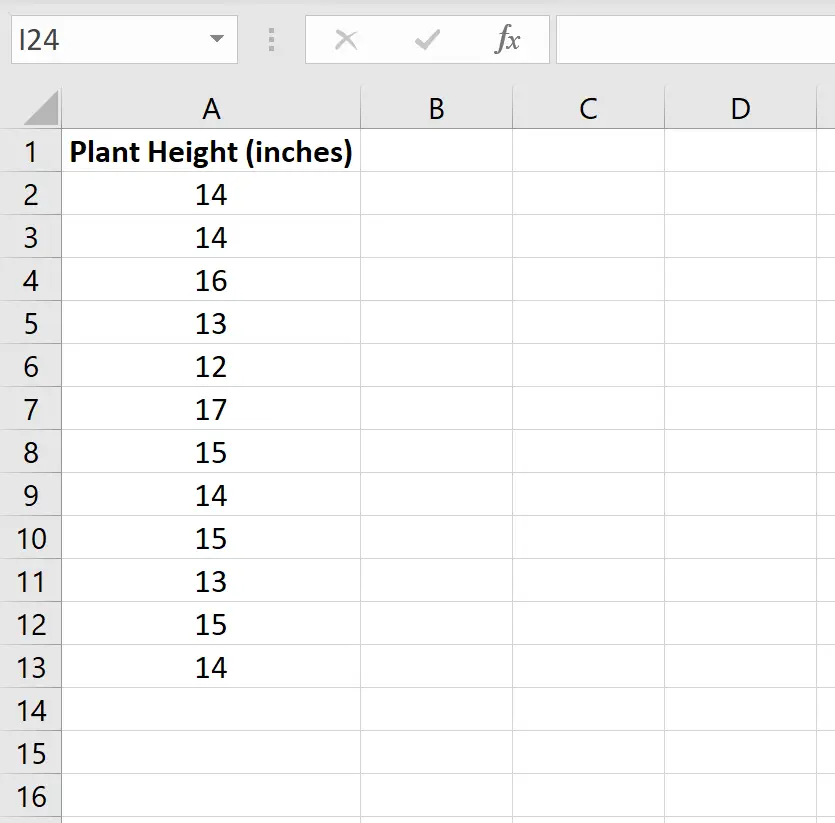 Un échantillon dans Excel