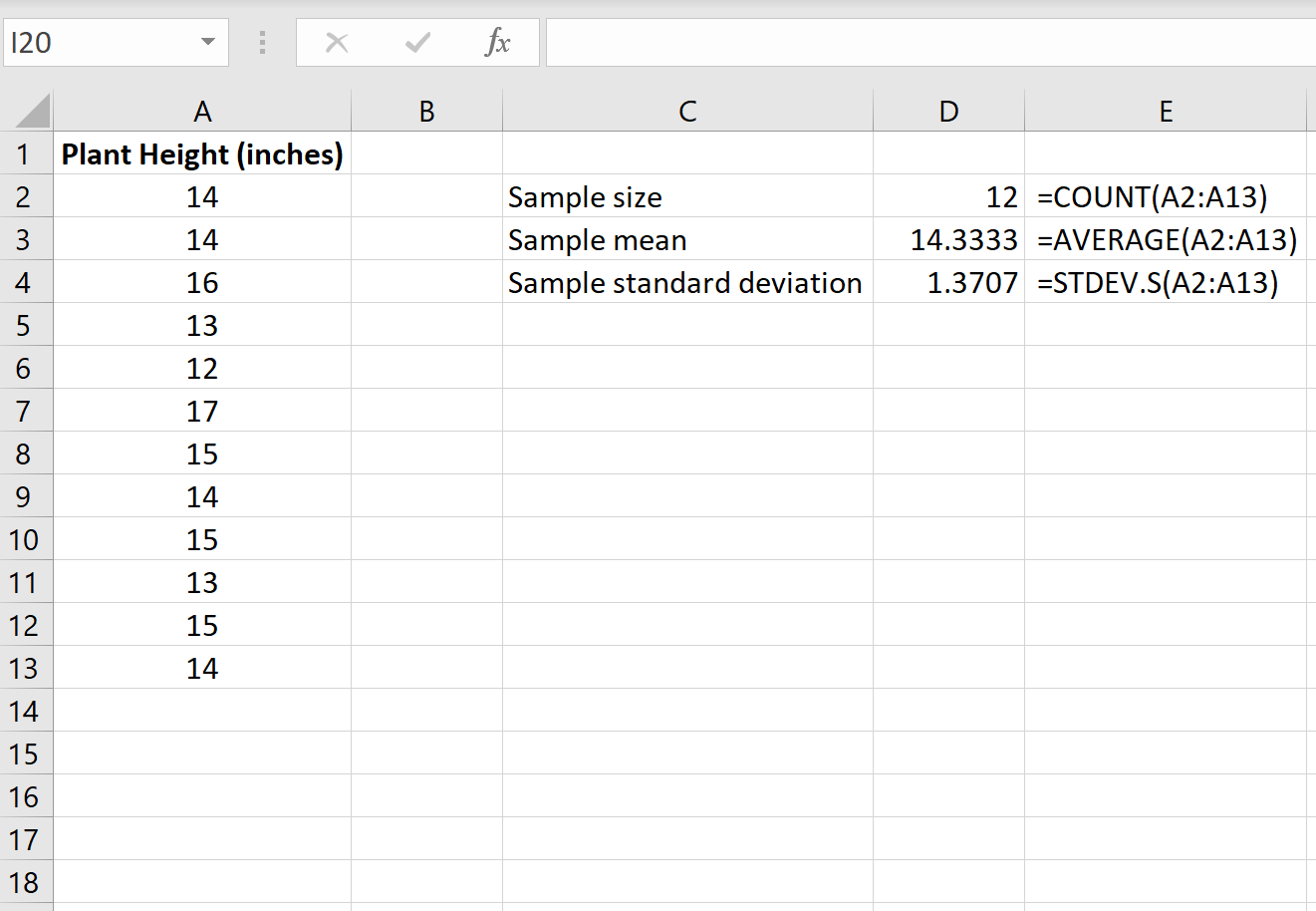 Excel で 1 サンプルの t 検定を設定する方法