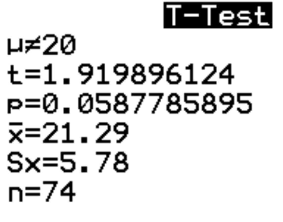 Een voorbeeld-t-test uitvoeren op de TI-84-rekenmachine