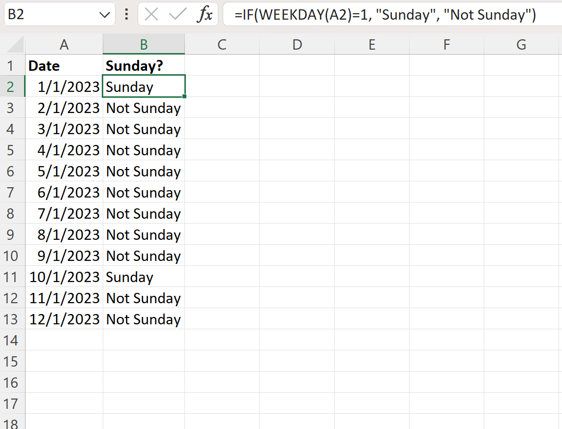 Excel if DAY WEEK then 数式