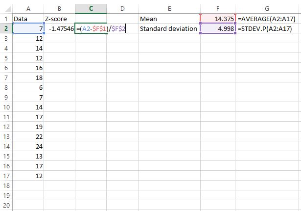 Menghitung Z Score di Excel