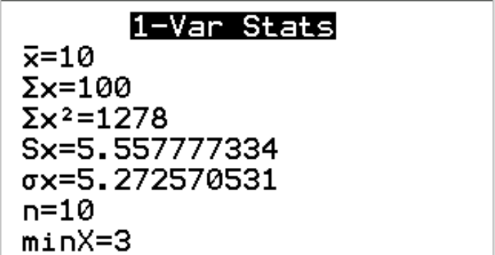 Gerando estatísticas de 1 Var em uma calculadora TI-84
